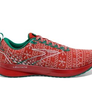 Brooks Levitate 5 Run Merry Mens Size 12.5 Running Shoes Christmas Sweater